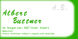 albert buttner business card